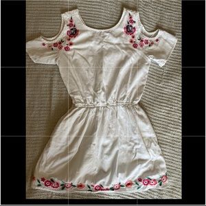 Girls White/ Floral Summer dress
